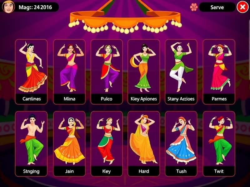 Gameplay Interface Indian Dance Extravaganza gameplay interface