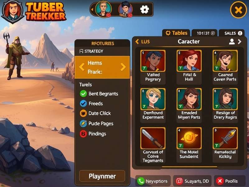 Tuber Trekker Character Selection - Diverse Options Tuber Trekker character selection screen showing diverse options