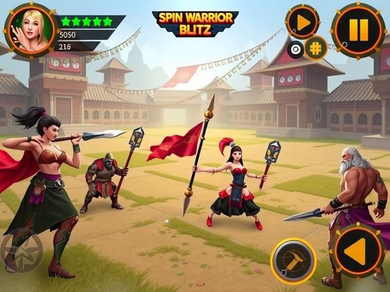 Spin Warrior Blitz Character Selection Screen Spin Warrior Blitz gameplay screenshot showing character selection