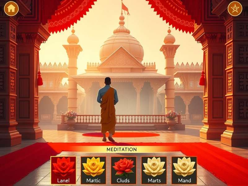 Solemn Tulsi Pilgrimage - Temple Exploration Solemn Tulsi Pilgrimage gameplay showing character at temple entrance