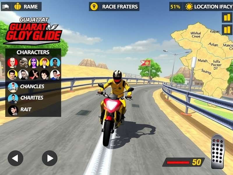 Game Locations in Gujarat Glory Glide Gujarat Glory Glide location map showing various racing tracks across Gujarat