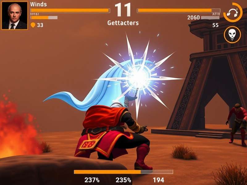 Dust Devil Master - Wind Power Gameplay Dust Devil Master gameplay screenshot showing character using wind powers