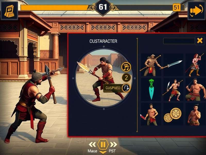 Indian Haveli Warriors - Courtyard Combat Scene Indian Haveli Warriors gameplay screenshot showing combat in a traditional courtyard