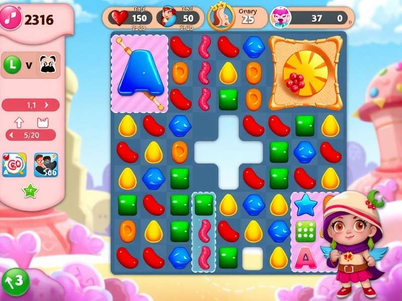 Candy Quest Gameplay Candy Quest gameplay screenshot showing colorful candy pieces