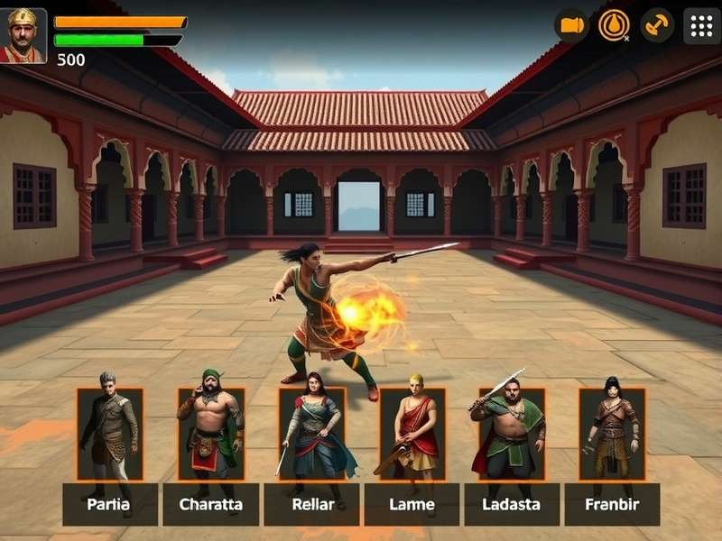 Indian Haveli Warriors - Character Customization Interface Indian Haveli Warriors character customization screen