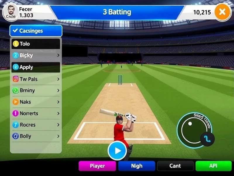 T20 Cricket Masters Control System T20 Cricket Masters control layout and interface