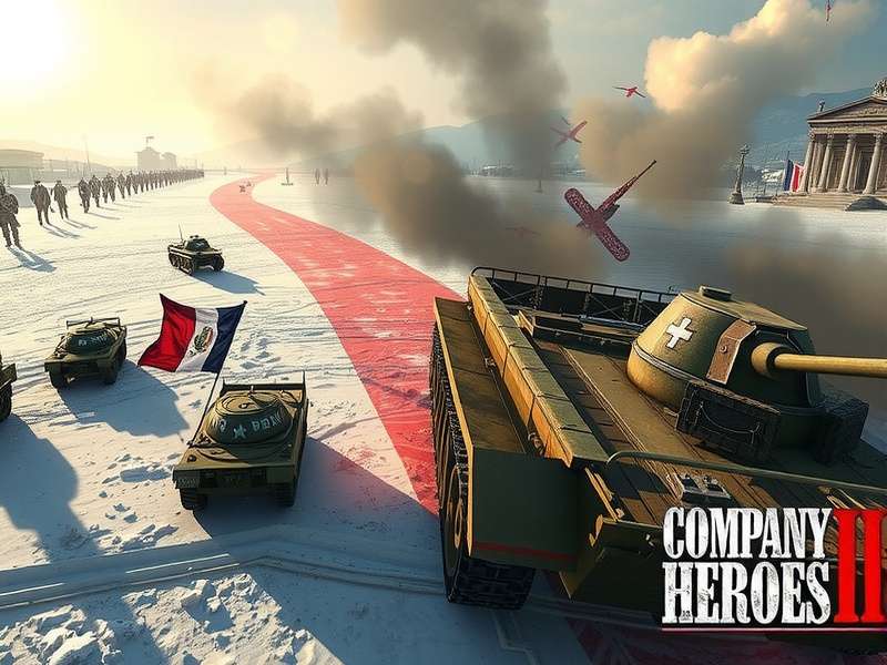Intense Eastern Front combat in Company of Heroes 2 Company of Heroes 2 gameplay showing Eastern Front battle