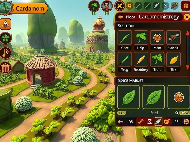 Cardamom Cultivation in Master Cardamom Mayhem Master Cardamom Mayhem cardamom cultivation interface showing different growth stages