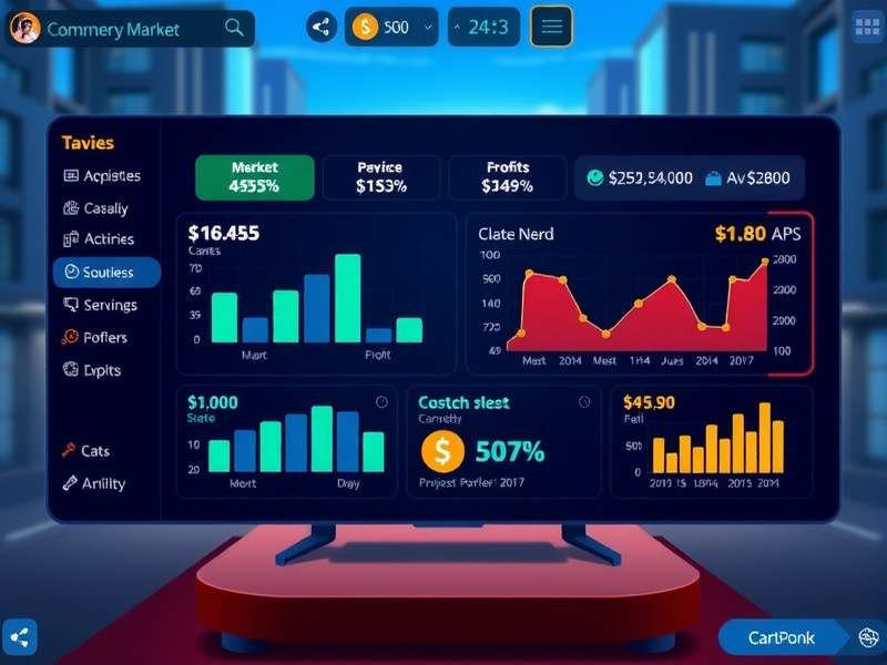 Market Analysis Interface in Commerce Conqueror Commerce Conqueror market analysis screen