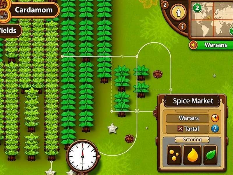 Master Cardamom Mayhem Gameplay Master Cardamom Mayhem gameplay screenshot showing cardamom fields and strategy elements