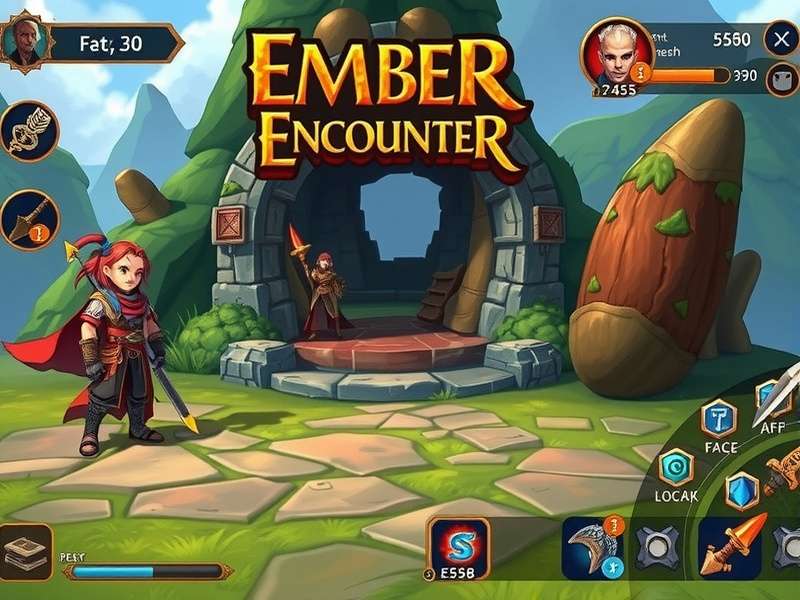 Ember Sword Encounter Fantasy World Ember Sword Encounter gameplay screenshot showing fantasy world