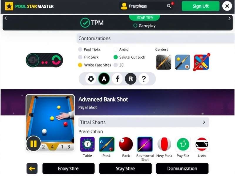 Advanced bank shot demonstration in Pool Star Master