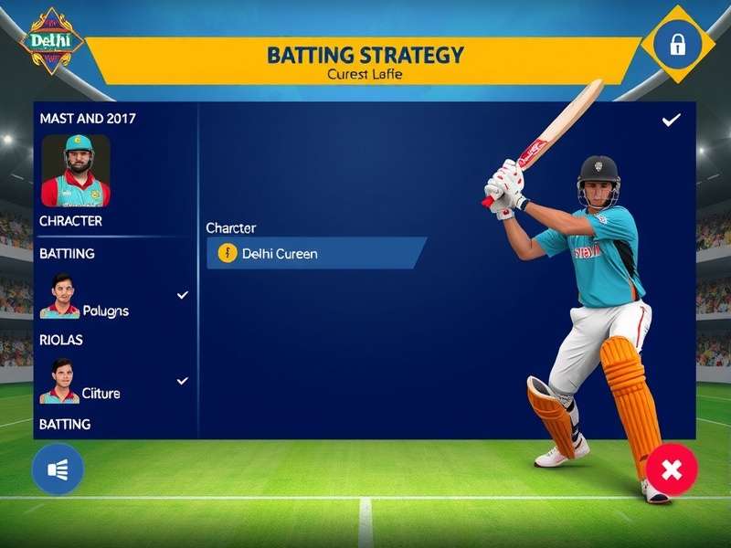 Delhi Champions Batting Interface Delhi Champions gameplay screenshot showing batting interface