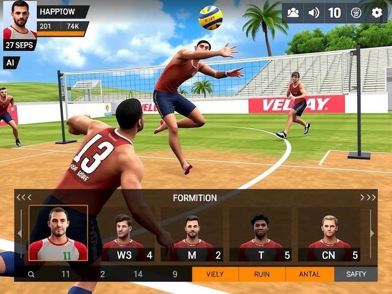 Advanced gameplay strategies and formation setups in Volley Gladiator Pro