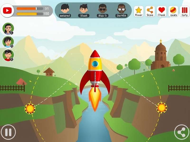 Assam Rocket Hero Gameplay Environment Assam Rocket Hero gameplay screenshot showing rocket navigation through traditional Assamese landscape