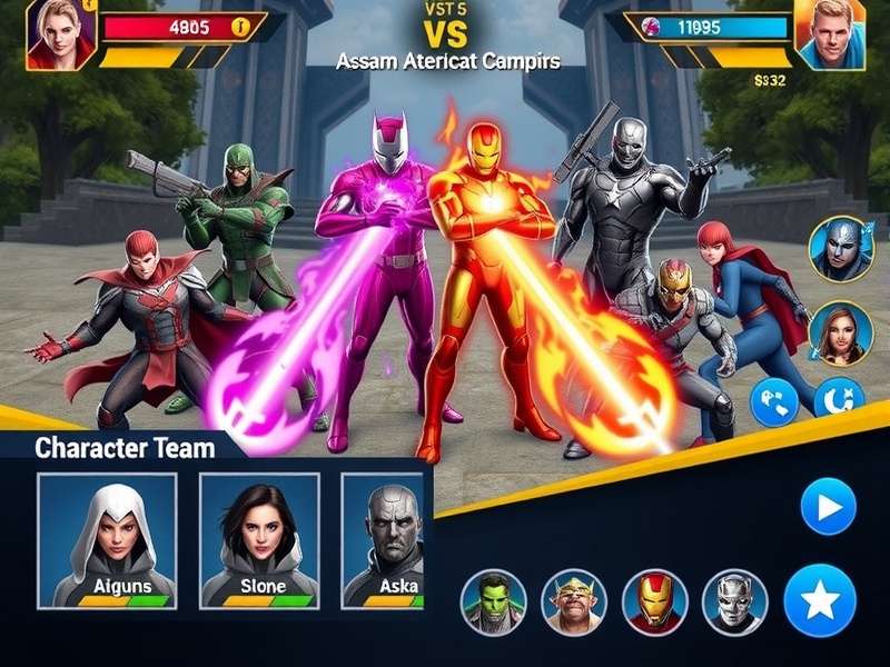 Character Roster in Assam Avengers Champions Assam Avengers Champions character selection screen showing diverse hero roster