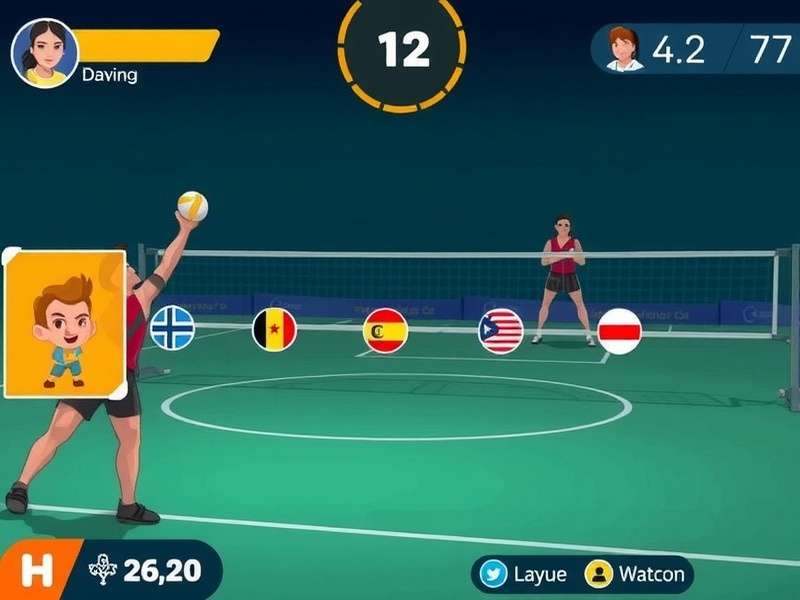 Hyderabad Volley Heroes - Intense Gameplay Action Hyderabad Volley Heroes gameplay screenshot showing character spiking the ball