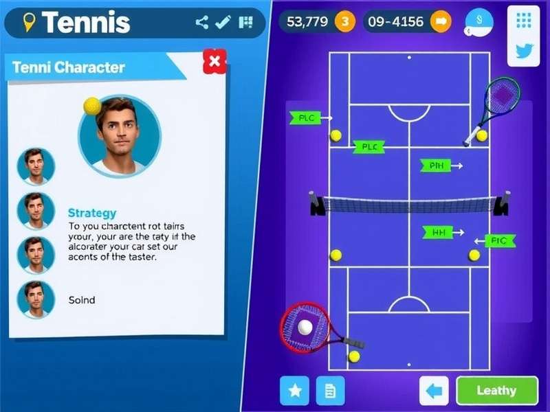 Strategic court positioning in Tennis Clash Pro Tennis Clash Pro strategy diagram showing court positions