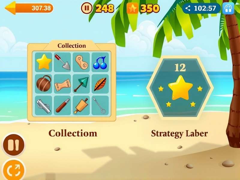 Goa Beachcomber Collection System Collection interface in Goa Beachcomber showing various beach items