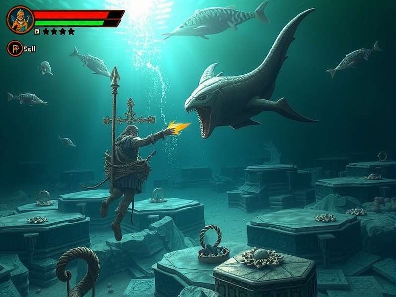 Underwater Battle Scene in Goa Sea Serpent Conqueror Goa Sea Serpent Conqueror gameplay screenshot showing underwater battle