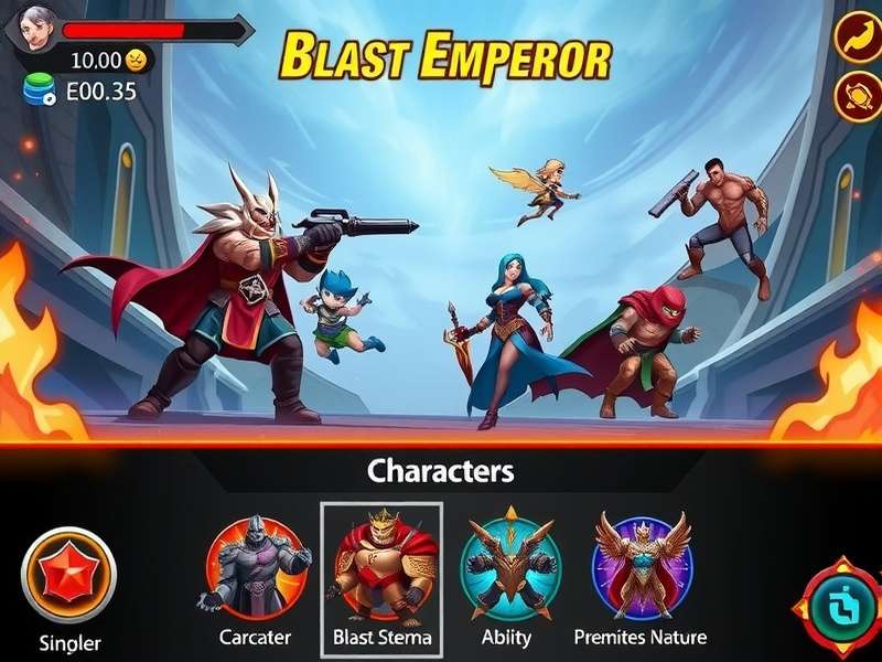 Blast Emperor Battle Arena Blast Emperor battle arena showing character positioning and ability effects