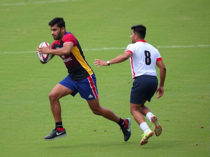 Referee enforcing rules in Hindustan Rugby Champs match Hindustan Rugby Champs referee decision