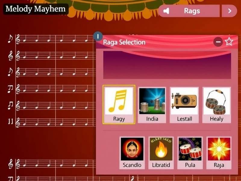 Music Library in Melody Mayhem Melody Mayhem music selection interface showing various Indian music genres