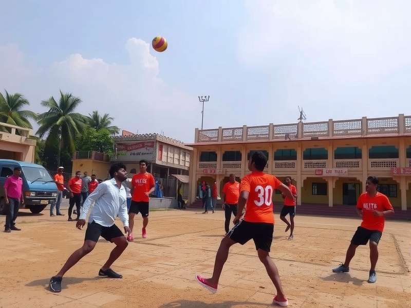 Intense gameplay during a Hyderabad Volley Rampage match Hyderabad Volley Rampage gameplay action