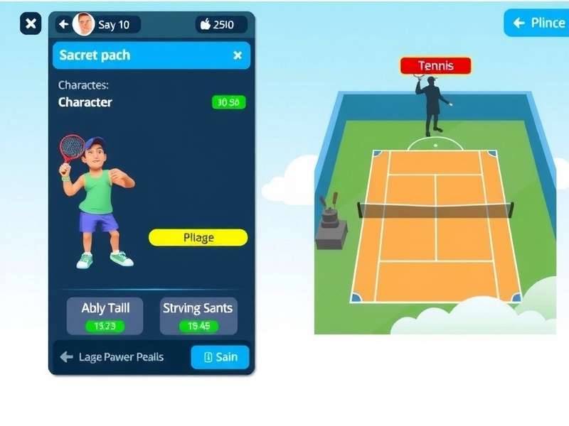 Diverse character roster in Tennis Clash Pro Tennis Clash Pro character selection screen