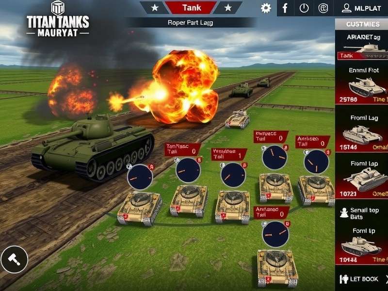 Titan Tanks Maurya Gladiator gameplay screenshot showing historical tanks in battle