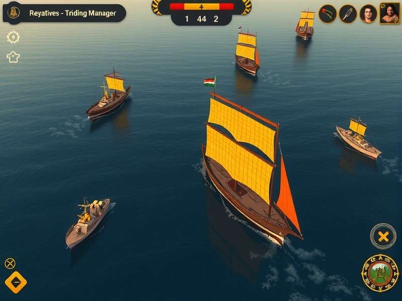 Indian Marine Voyage gameplay screenshot showing naval ships in Indian Ocean