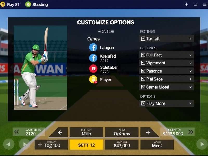 T20 Cricket Masters Gameplay T20 Cricket Masters gameplay screenshot showing batting interface