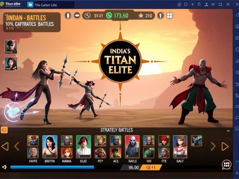 India S Titan Elite - Epic Battle Scene India S Titan Elite gameplay screenshot showing character battles