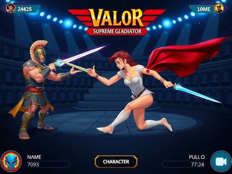 Valor S Supreme Gladiator intense battle scene Valor S Supreme Gladiator gameplay screenshot showing character combat