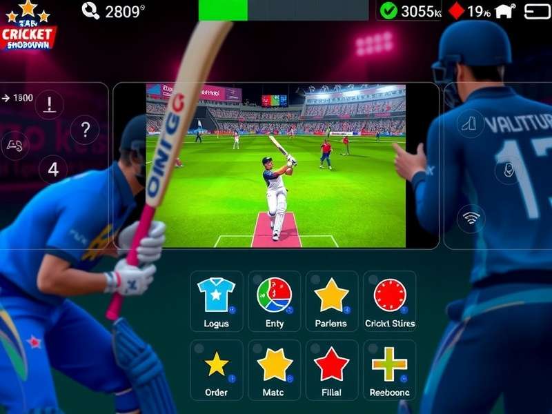 Cricket Stars Showdown gameplay screenshot showing realistic player actions