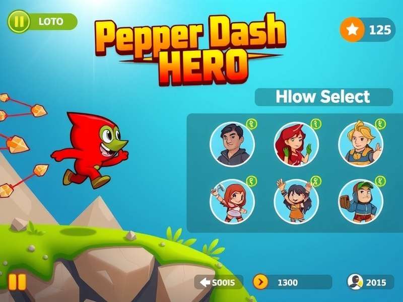 Pepper Dash Hero Gameplay Pepper Dash Hero gameplay screenshot showing character dodging obstacles