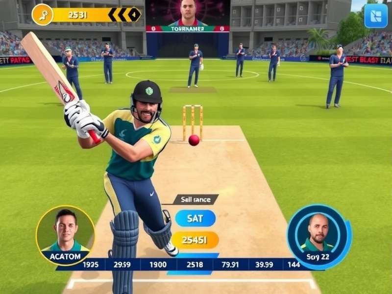Cricket Blast Titans Batting Interface Cricket Blast Titans gameplay screenshot showing batting interface