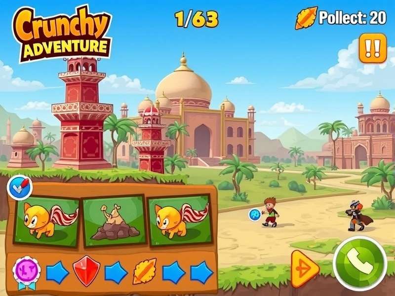 Game Power-ups and Collectibles Crunchy Papri Adventure power-ups and collectibles display