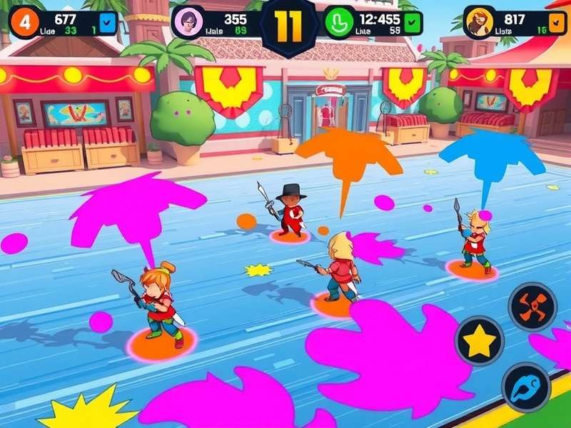Vibrant Holi Chase Colorful Gameplay Vibrant Holi Chase gameplay screenshot showing colorful characters
