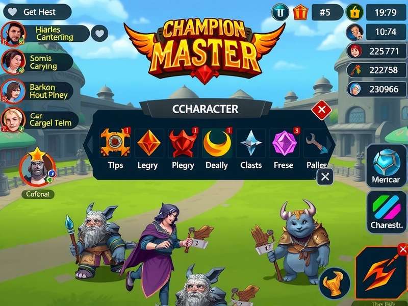 Charge Champion Master Character Selection Screen Charge Champion Master gameplay screenshot showing character selection