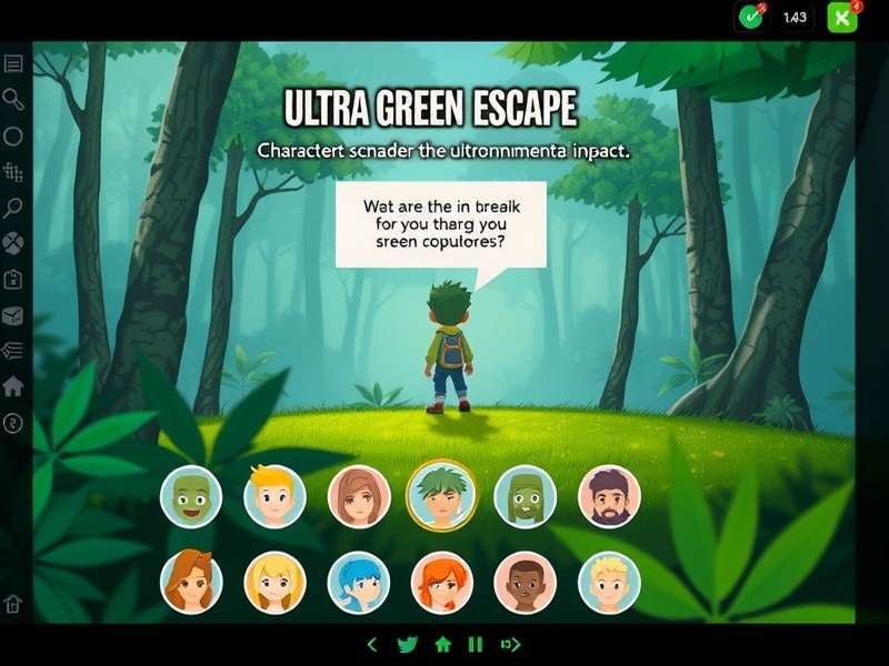 Ultra Green Escape character selection screen showing diverse avatars
