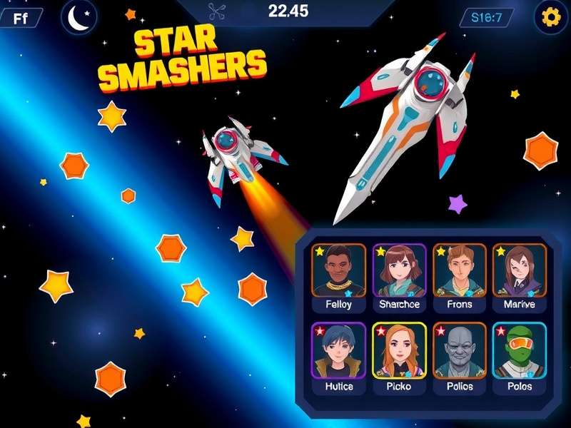 Star Smashers gameplay screenshot showing space battle