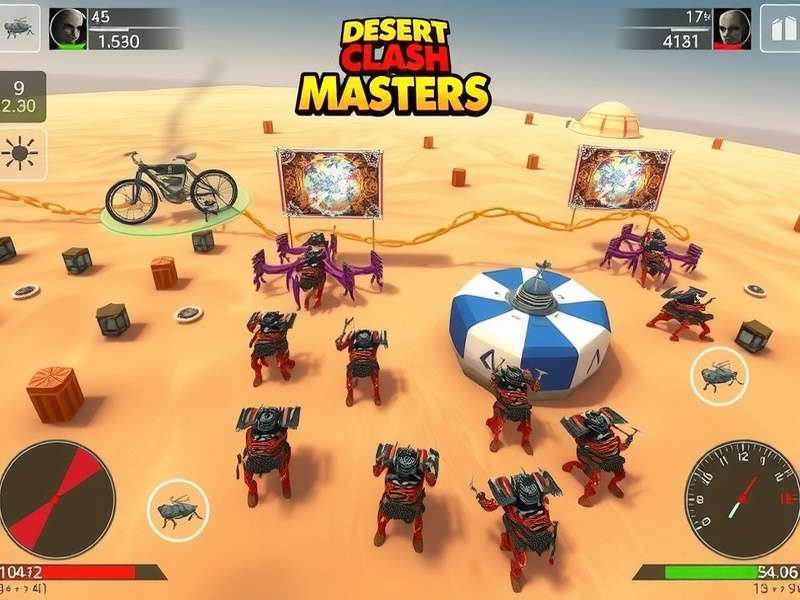 Epic End-Game Battle in Desert Clash Masters Desert Clash Masters end-game battle between large armies