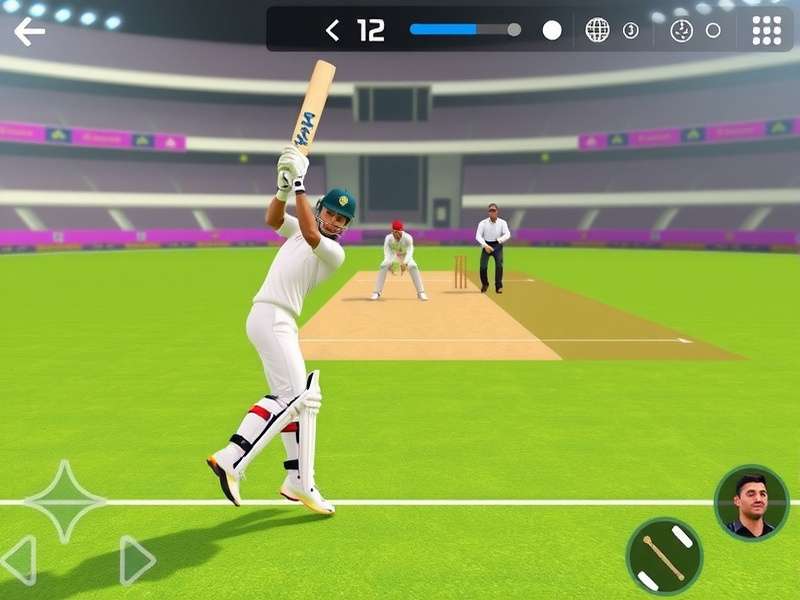 Indian Cricket Showdown Batting Interface Indian Cricket Showdown gameplay screenshot showing batting interface