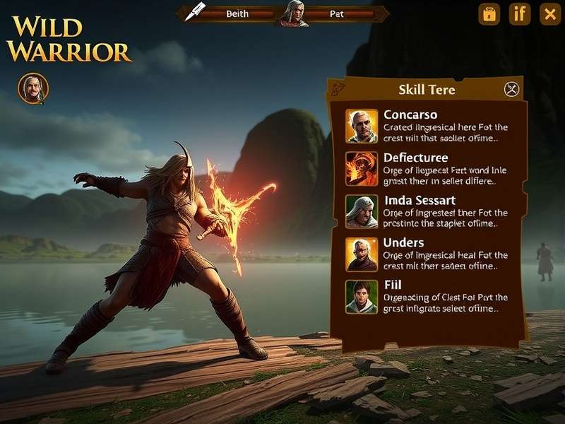 Character Customization in Wild Warrior Wild Warrior character customization screen