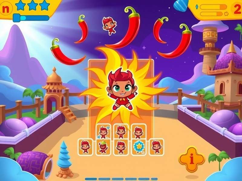 Chilli Burst Magic gameplay screenshot showing vibrant colors and characters