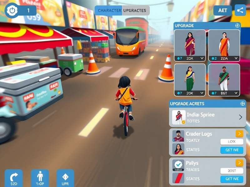 Saree Sprint Dynamo character customization screen showing various saree options