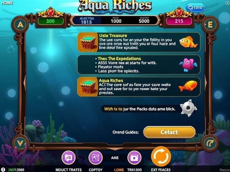 Aqua Riches Expedition - Treasure Collection Aqua Riches Expedition treasure collection interface
