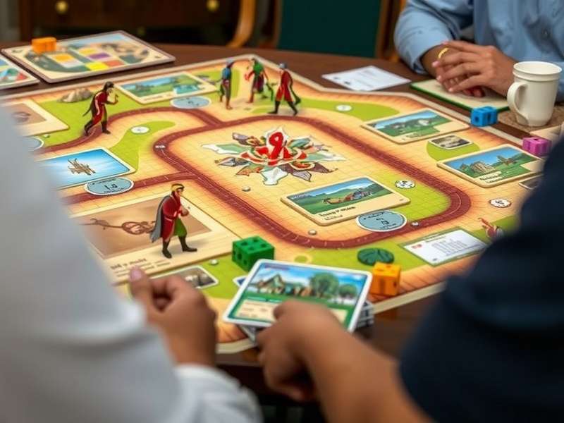 Close-up of Thangam Wealth Trail game components and cards