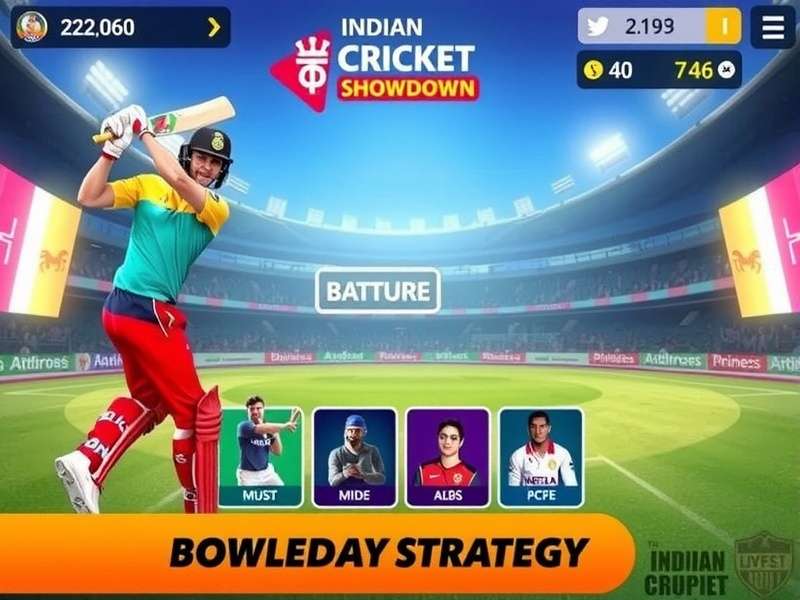 Indian Cricket Showdown Bowling Tactics Indian Cricket Showdown bowling strategy illustration